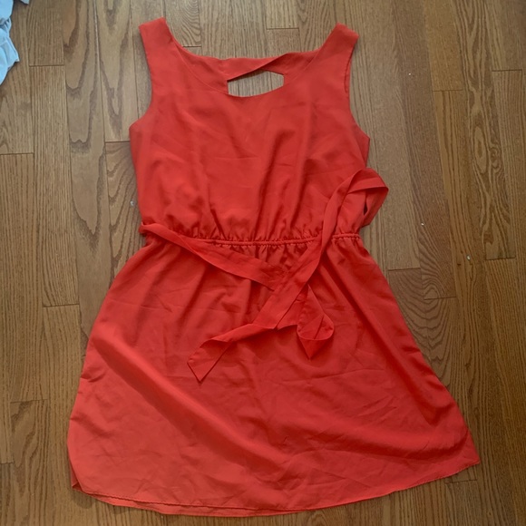 GAP Dresses & Skirts - Gap Orange dress with tie belt XL
